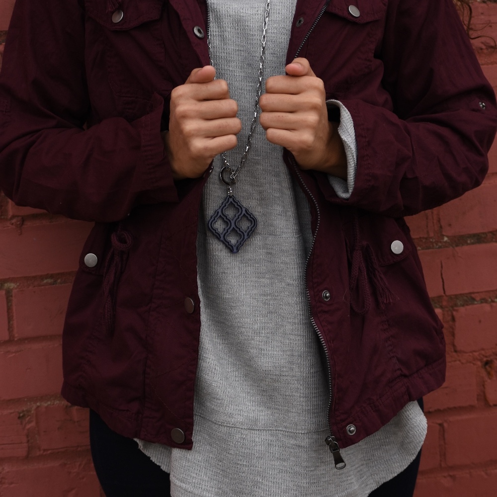 Merlot Plaid Lined Jacket